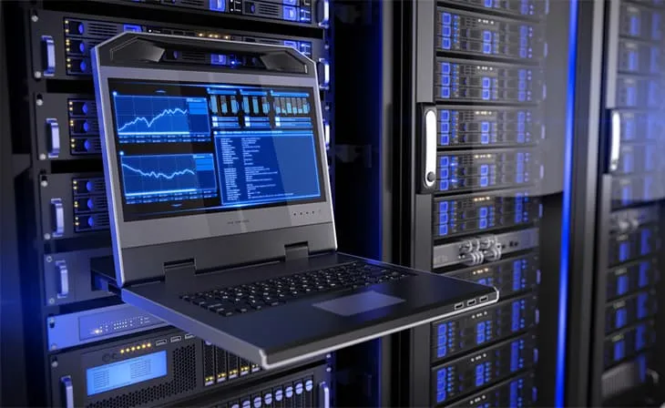 Laptop displaying a website