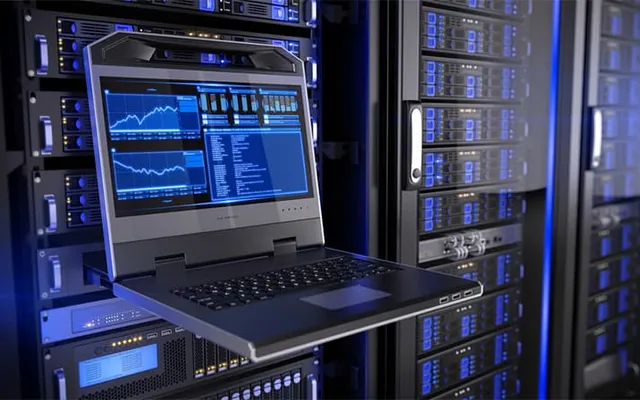 Laptop displaying a website